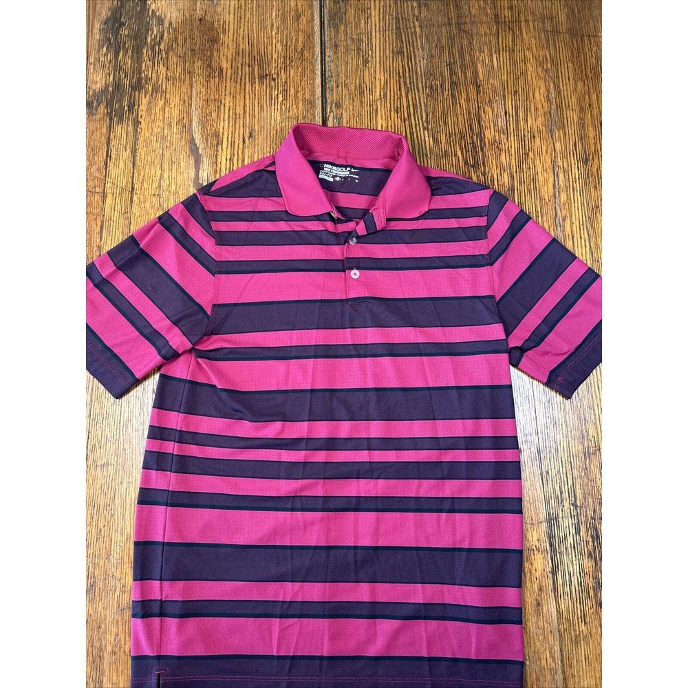 Nike Golf Tour Performance Dri Fit Polo Red Striped Men's Size S Small